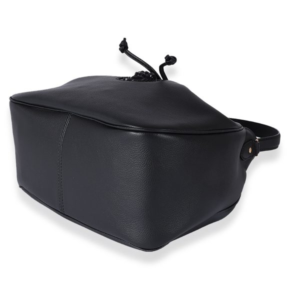 Versace Black Leather La Medusa Drawstring Bucket Bag - Picture 7 of 7